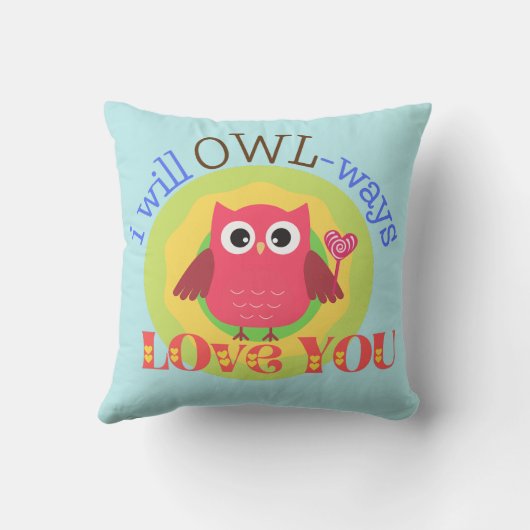 かわいいフクロウが君を愛す装飾用クッション クッション (裏面)