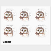 かわいいフクロウこの本は蔵書票だ ラウンドシール (シート)