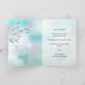 かわいいフクロウさくらんぼカスタム誕生日カード カード (内部)