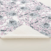 かわいいフクロウさくらんぼ シェルパブランケット (3/4)