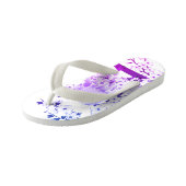 かわいいフクロウとさくらんぼ咲きピンク紫 キッズビーチサンダル (アングル)