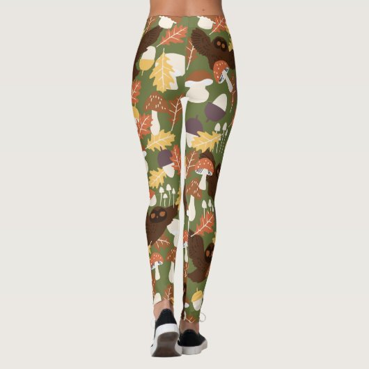 かわいいフクロウとキノコのレギンス レギンス (裏面)