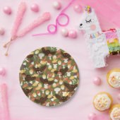 かわいいフクロウとキノコの紙プレート ペーパープレート (パーティー)