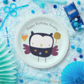 かわいいフクロウとキャンディパーティー ペーパープレート (パーティー)