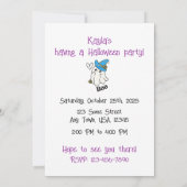 かわいいフクロウとゴーストのハロウィン招待状 招待状 (裏面)