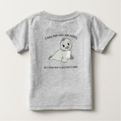 かわいいフクロウとシールカブグラフィック ベビーTシャツ (裏面)