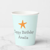 かわいいフクロウとスターパーティー 紙コップ (裏面)