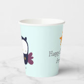 かわいいフクロウとスターパーティー 紙コップ (左)