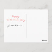 かわいいフクロウとハートバレンタインデー ポストカード (裏面)