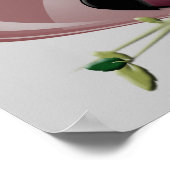 かわいいフクロウとハートポスター ポスター (角)