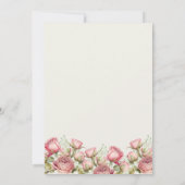 かわいいフクロウとバラの本で赤ちゃんシャワー 招待状 (裏面)