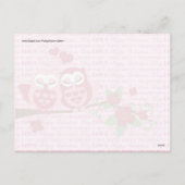 かわいいフクロウと恋のハッピーバレンタインデー シーズンポストカード (裏面)