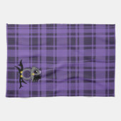 かわいいフクロウと格子柄のキッチンタオル キッチンタオル (横)