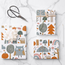 かわいいフクロウと森