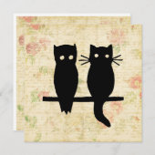 かわいいフクロウと猫 シーズンカード (正面/裏面)