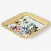 かわいいフクロウと秋カボチャ ペーパープレート (傾斜あり)