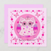 かわいいフクロウと赤ちゃんシャワー招待状 招待状 (正面/裏面)