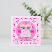 かわいいフクロウと赤ちゃんシャワー招待状 招待状 (スタンド正面)
