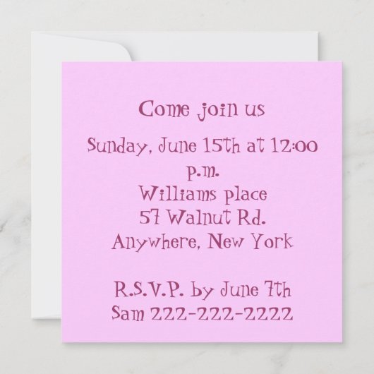 かわいいフクロウと赤ちゃんシャワー招待状 招待状 (裏面)