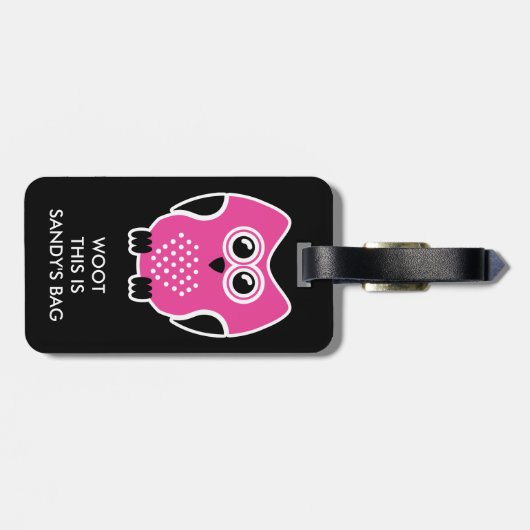 かわいいフクロウのおもしろいな荷物のラベル ラゲッジタグ (裏面横)