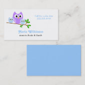 かわいいフクロウのお母さんカード コーリングカード (正面/裏面)