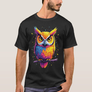 かわいいフクロウのアート フクロウ 夜行性 鳥好き Tシャツ
