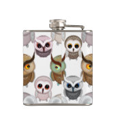 かわいいフクロウのイラストパターン フラスク (裏面)