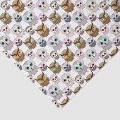 かわいいフクロウのイラストパターン 薄葉紙 (詳細)