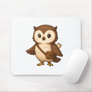 かわいいフクロウのイラスト – おこじょと仲間たち イラスト マウスパッド