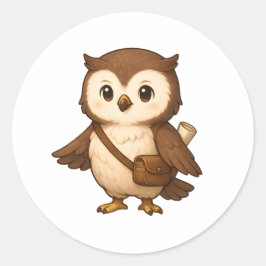 かわいいフクロウのイラスト – おこじょと仲間たち イラスト ラウンドシール
