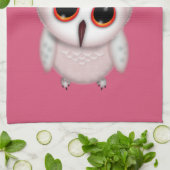かわいいフクロウのイラスト キッチンタオル (折り畳み)