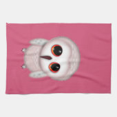 かわいいフクロウのイラスト キッチンタオル (横)