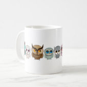 かわいいフクロウのイラスト コーヒーマグカップ (正面左)