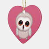 かわいいフクロウのイラスト セラミックオーナメント (左)