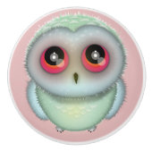 かわいいフクロウのイラスト セラミックノブ (正面)