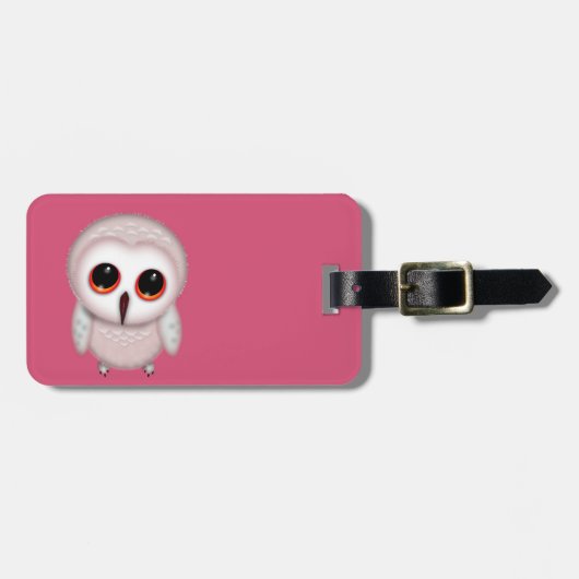 かわいいフクロウのイラスト ラゲッジタグ (正面横)