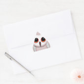 かわいいフクロウのイラスト 三角形シール (封筒)