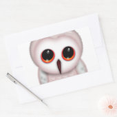 かわいいフクロウのイラスト 長方形シール (封筒)