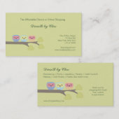 かわいいフクロウのオンライン店のEtsyのファッションビジネスカード 名刺 (正面/裏面)