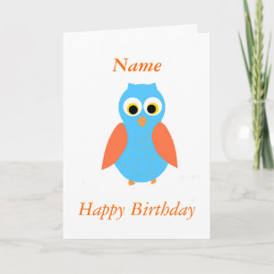 かわいいフクロウのカスタマイズ可能な誕生日カード カード
