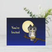 かわいいフクロウのカスタムハロウィン招待状 招待状 (スタンド正面)
