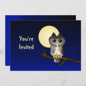 かわいいフクロウのカスタムハロウィン招待状 招待状 (正面/裏面)