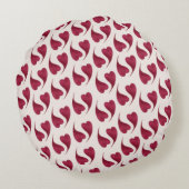 かわいいフクロウのカップルパーソナライズされた名 ラウンドクッション (裏面)