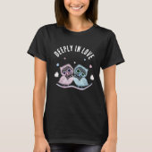 かわいいフクロウのカップル Tシャツ (正面)