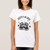かわいいフクロウのカップル Tシャツ (正面)