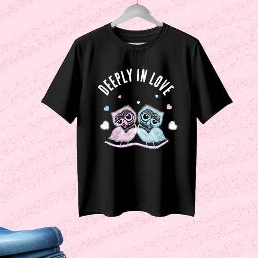 かわいいフクロウのカップル Tシャツ