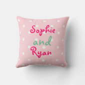 かわいいフクロウのカップルI愛パーソナライズな クッション (裏面)