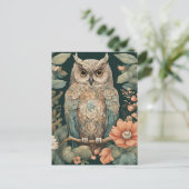 かわいいフクロウのカントリーライフ ポストカード (スタンド正面)