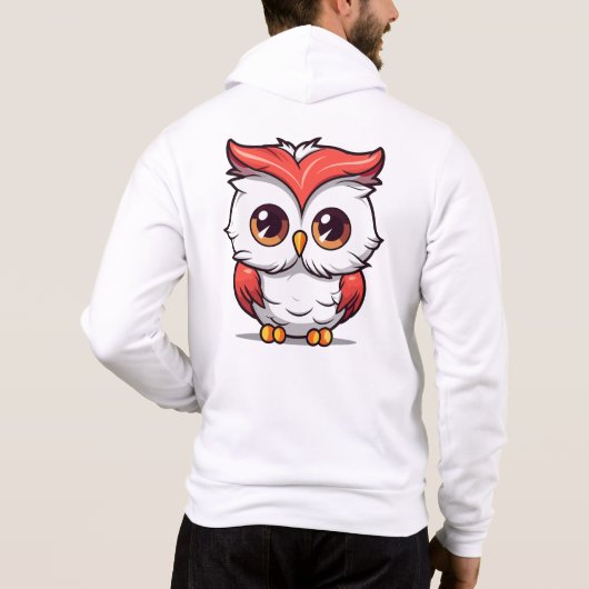 かわいいフクロウのキャラクターイラスト-77038 パーカ (裏面)