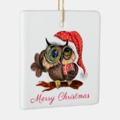 かわいいフクロウのクリスマスの飾り セラミックオーナメント (右)